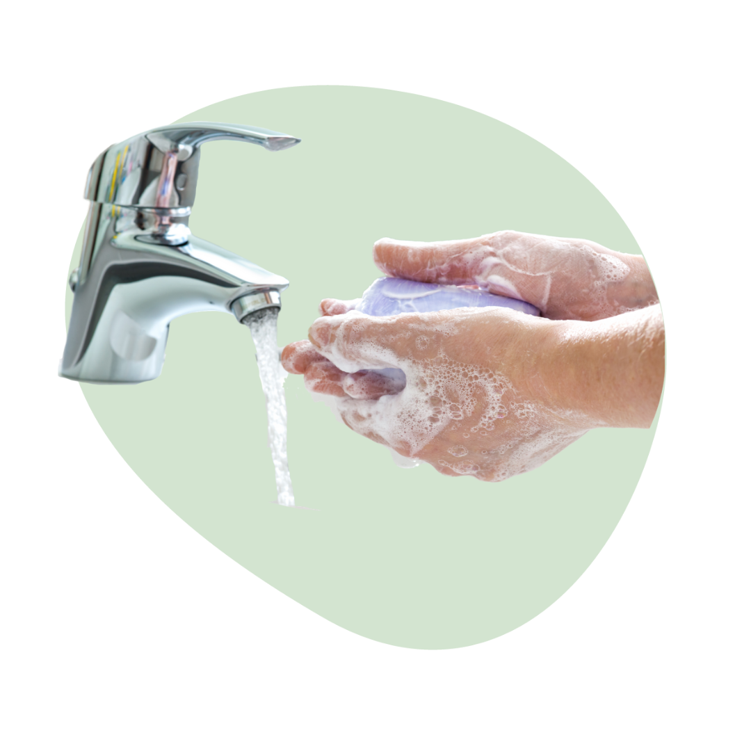 washing hands with soap