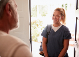 carer on the door step