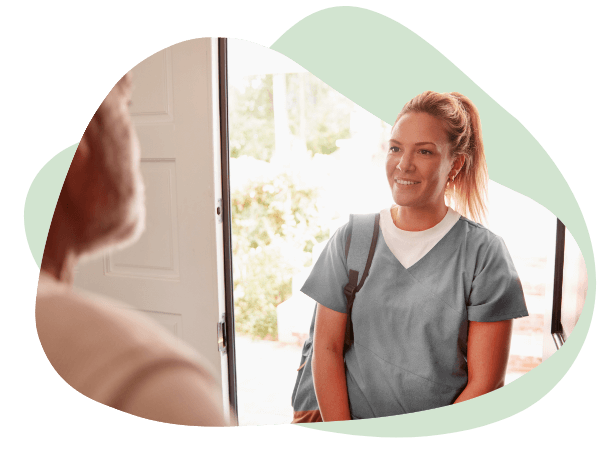 carer stood on the doorstep
